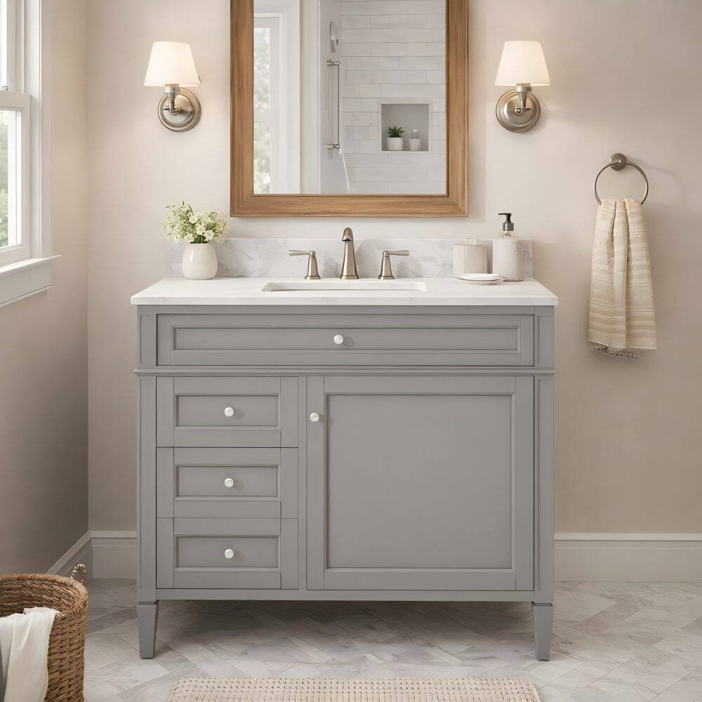 Alt View 1. Boyel Living - 36 Inch Modern Bathroom Vanity Cabinet Without Sink Solid Wood Frame Grey - Gray.
