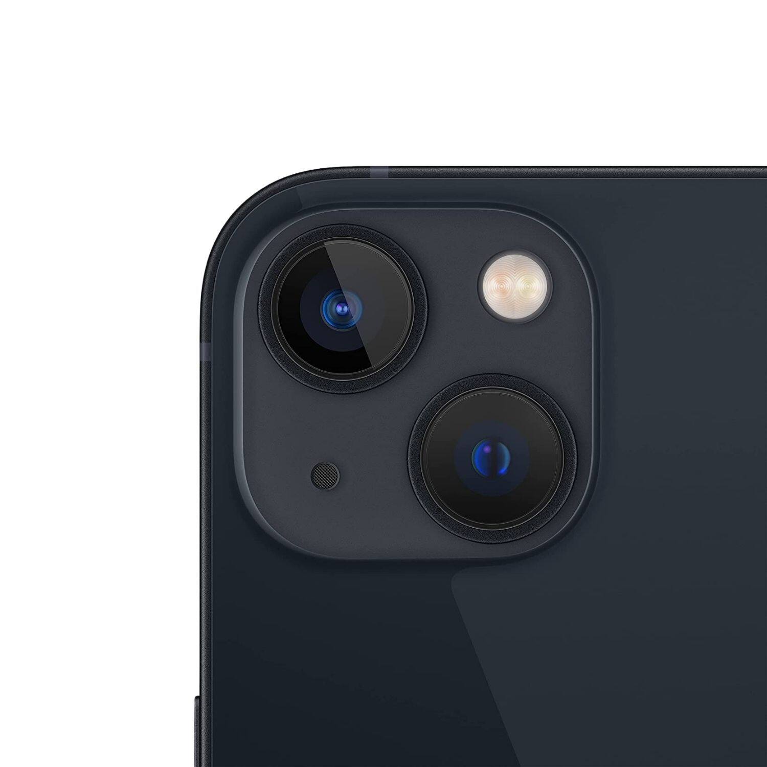 Back. Apple - iPhone 13 A2482 (Fully Unlocked) 512GB w/ Pre-Installed Tempered Glass - Midnight.