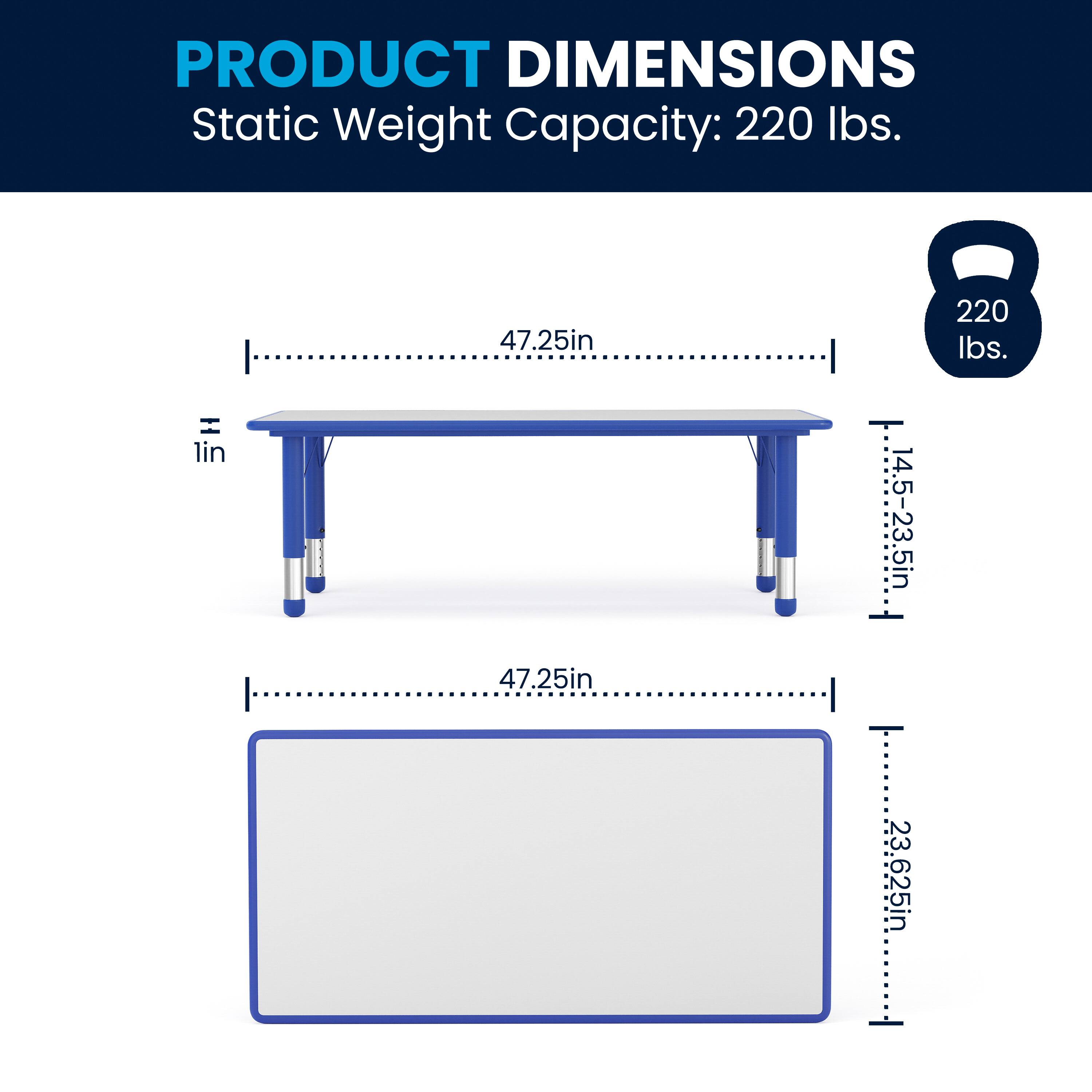 PRODUCT DIMENSIONS  
Static Weight Capacity: 220 lbs.  
47.25in  
14.5-23.25in  
23.625in