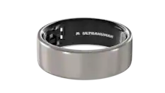 Front. Ultrahuman - Ring AIR - Smart Ring - Size Before You Buy - Size 9 - Raw Titanium.
