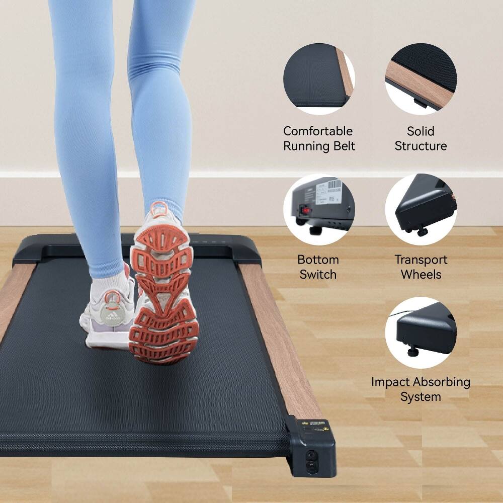 Comfortable Running Belt  
Solid Structure  
Bottom Switch  
Transport Wheels  
Impact Absorbing System