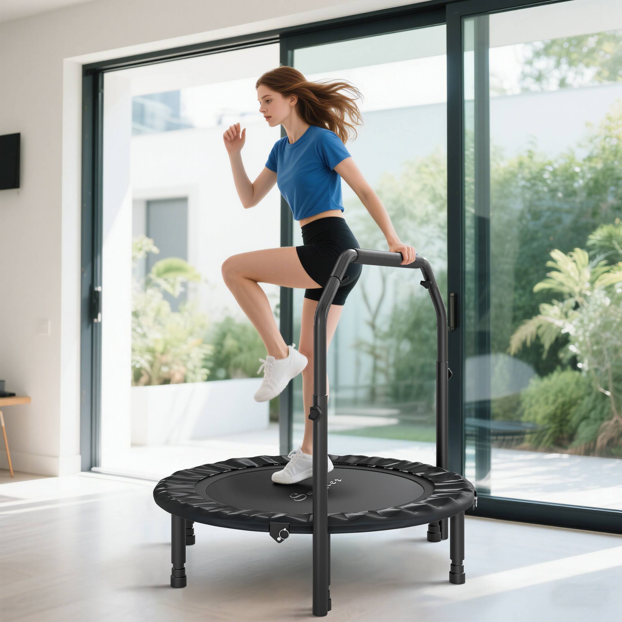 Alt View 1. Soozier - Foldable Mini Trampoline - Black.