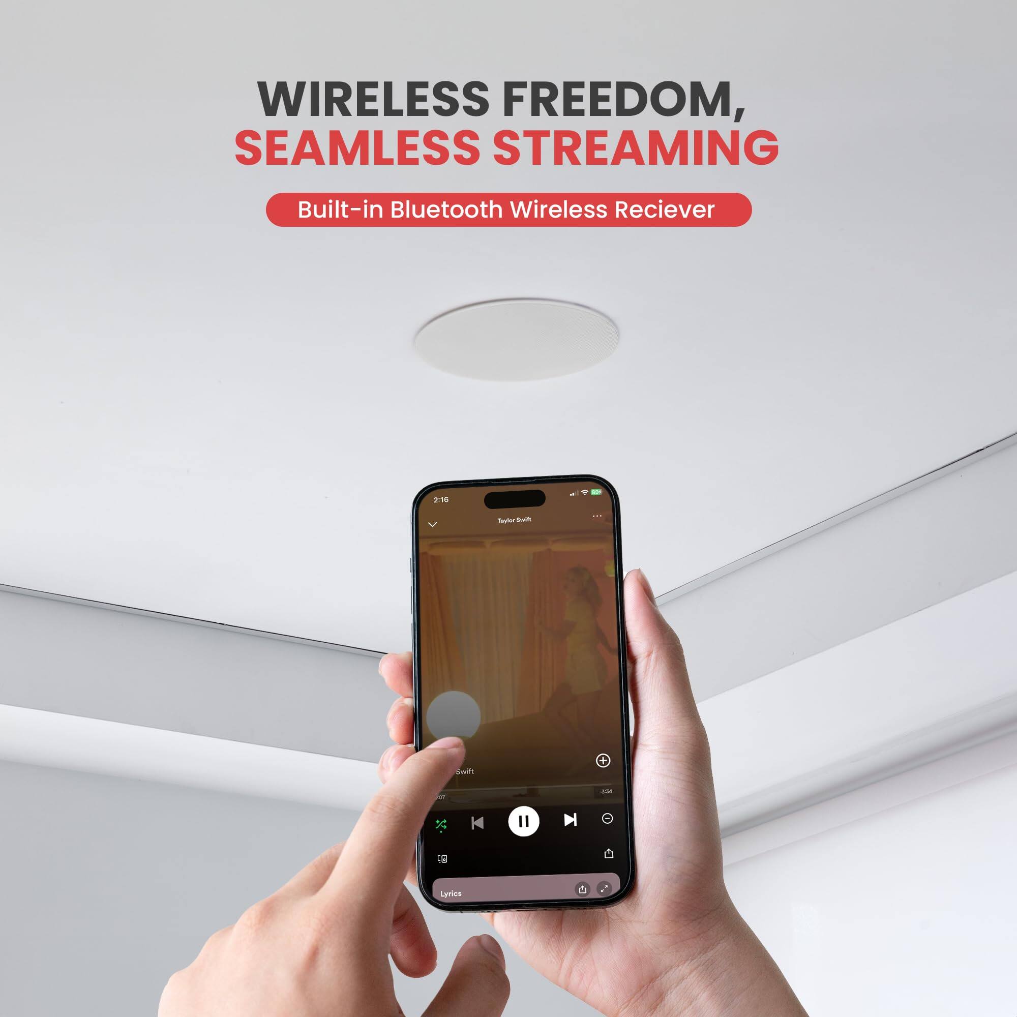 WIRELESS FREEDOM,  
SEAMLESS STREAMING

Built-in Bluetooth Wireless Receiver