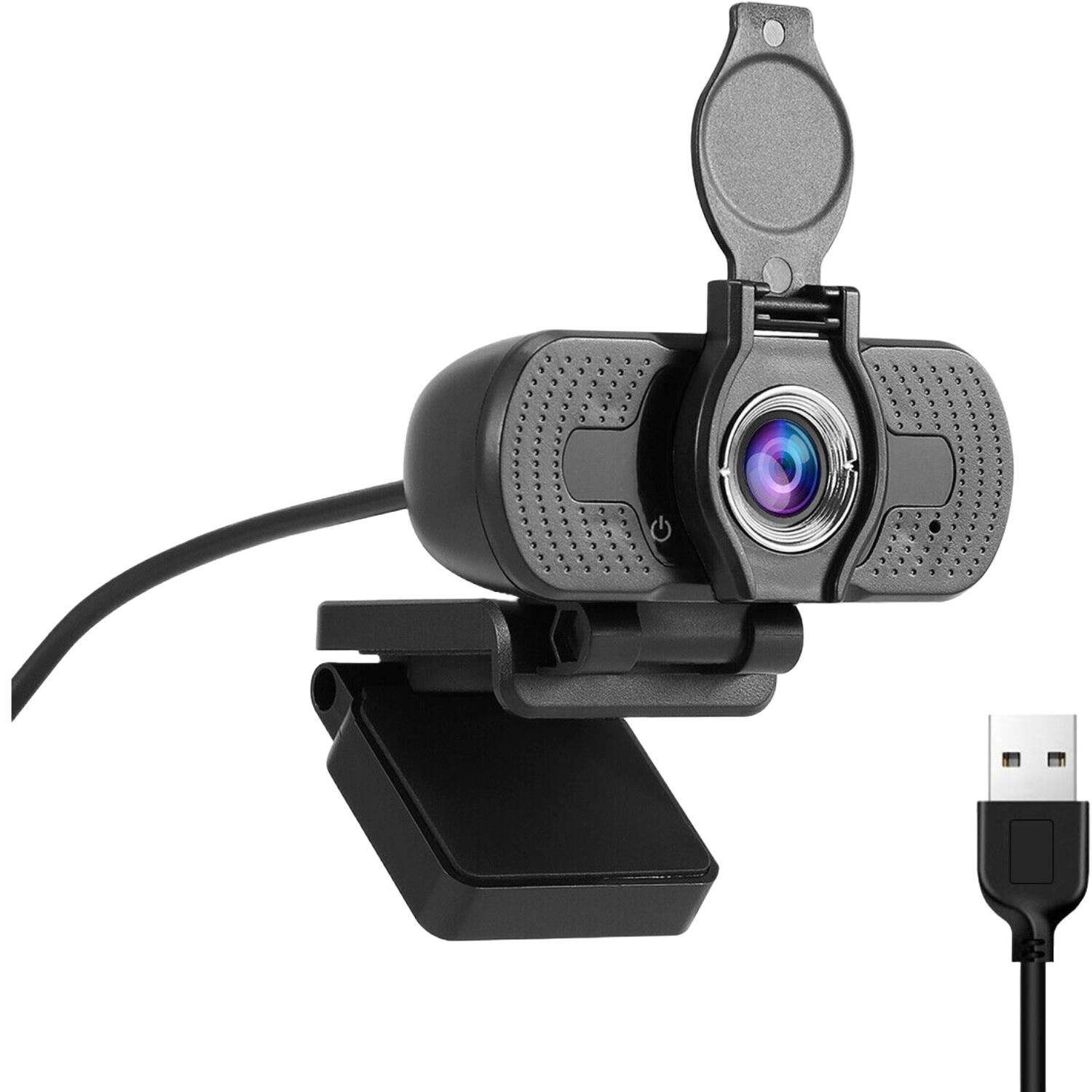 Sanoxy - 1080P USB Webcam with Privacy Cover and Noise-Canceling Microphone