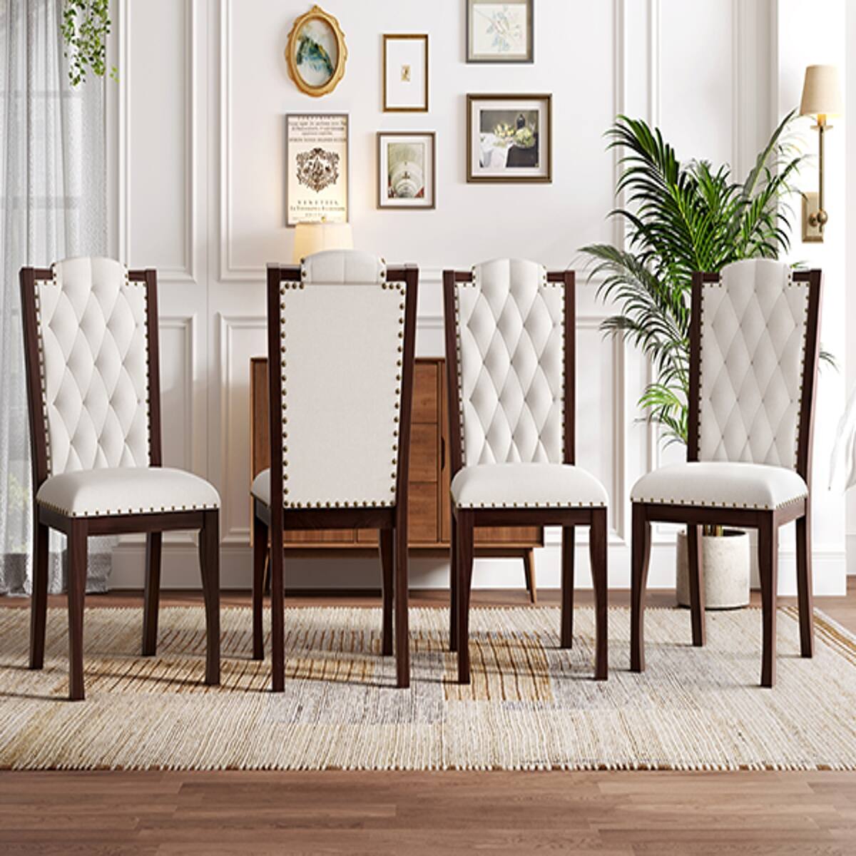 Alt View 1. Loheer - Loheer 6 Piece Dining Table Set With Bench, Espresso 60 Inch Rectangular Table - Espresso.