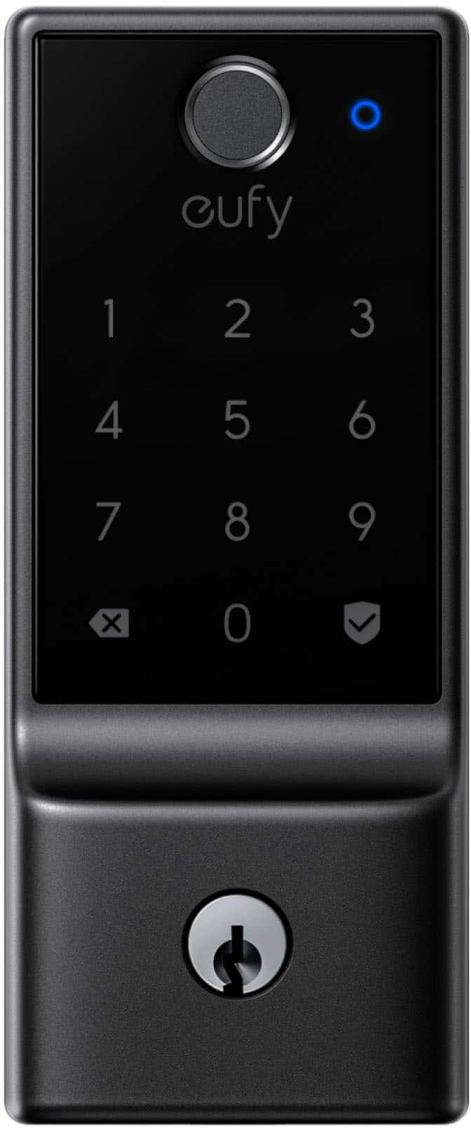 Angle. eufy - Smart Lock E31 WiFi Replacement Deadbolt Unlock with eufy App, Keypad, Smart Devices, and Fingerprint - Black.