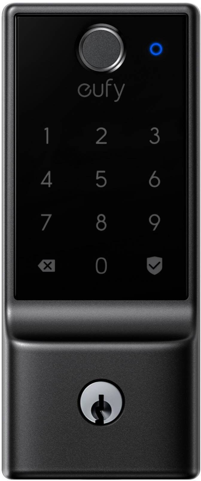 Angle. eufy - Smart Lock E31 WiFi Replacement Deadbolt Unlock with eufy App, Keypad, Smart Devices, and Fingerprint - Black.