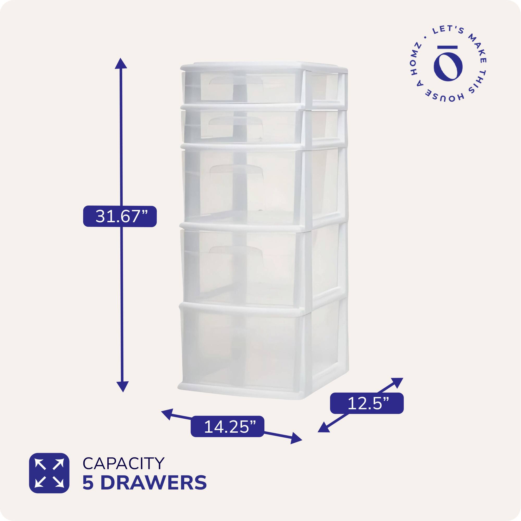 LET'S MAKE THIS HOUSE  
CAPACITY 5 DRAWERS  
31.67"  
14.25"  
12.5"