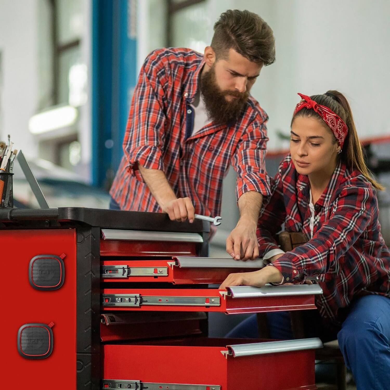 Alt View 2. IONI - Ion Magrocker2pkscxus Magnet Rocker Portable Bluetooth Speakers With Stereo-link, 2 Count - Black.