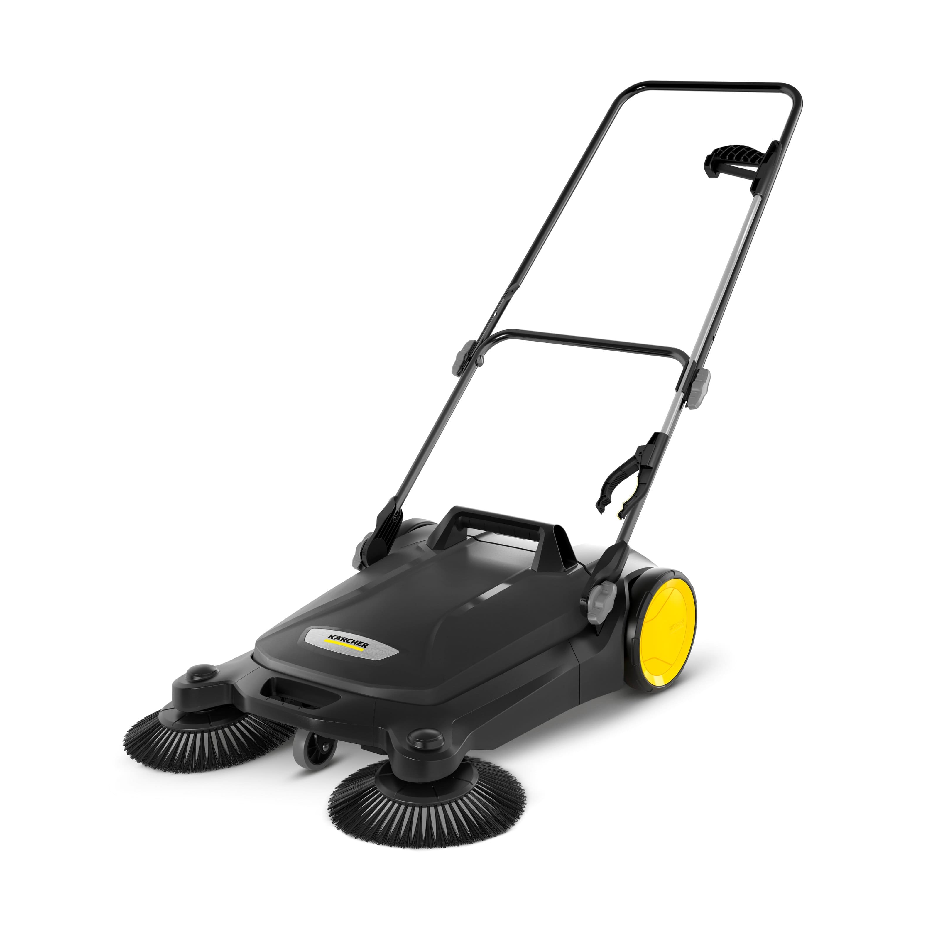Karcher - S 4 Twin Go!Further Outdoor Push Sweeper, 5.25 Gallon, Walk-Behind Street Sweeper