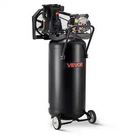 VEVOR - 30-Gallon Air Compressor,2HP 5.3SCFM at 90PSI,Max 125PSI Pressure Oil-Lubricated Air Compressor Tank, Portable on Wheels - Black;Orange