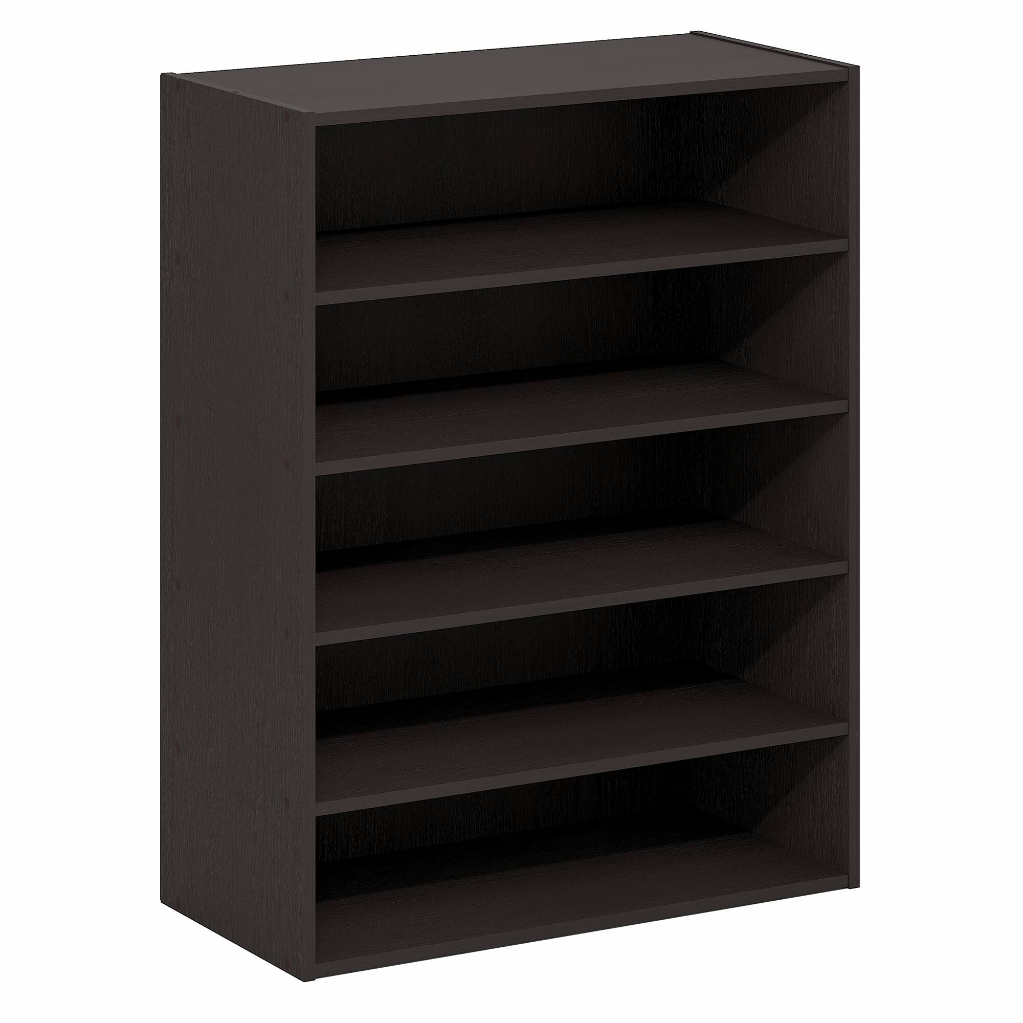Alt View 4. Furinno - FANO Stackable Shoe Storage, Shoe Rack, 5-Tier Shoe Organizer, for Closet Entryway, Office, Garage - Black Dark Oak.
