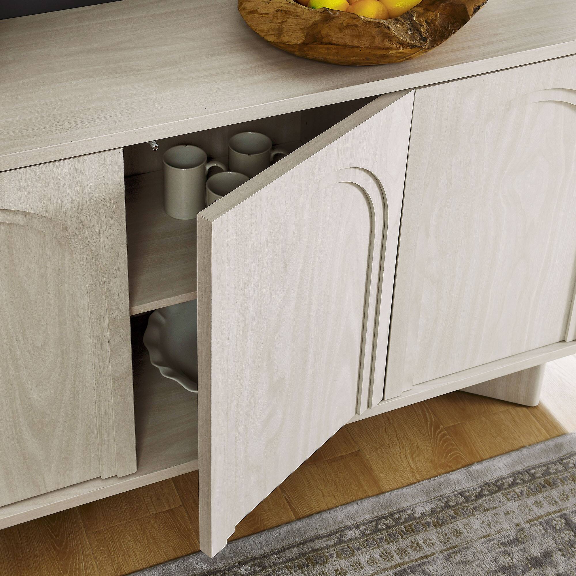 Alt View 2. Modway - Flux Arched 3-Door Sideboard by Modway - White Wash.