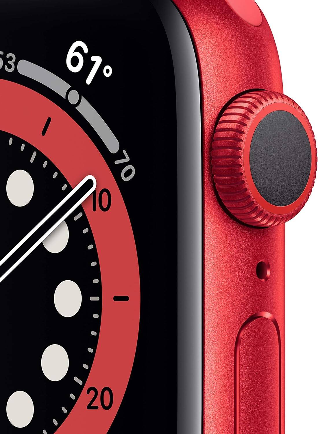Angle. Apple - Refurbished Watch Series 6 Aluminum 44mm A2292 (GPS Only, No Cellular) - Red.