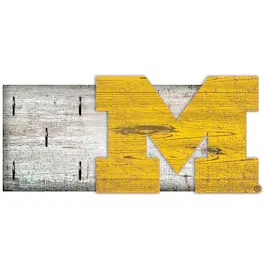 Fan Creations - Michigan Wolverines 6" x 12" Mounted Key Holder - Multicolor