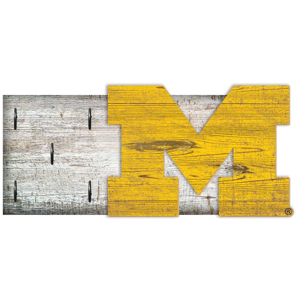 Michigan Wolverines 6" x 12" Mounted Key Holder