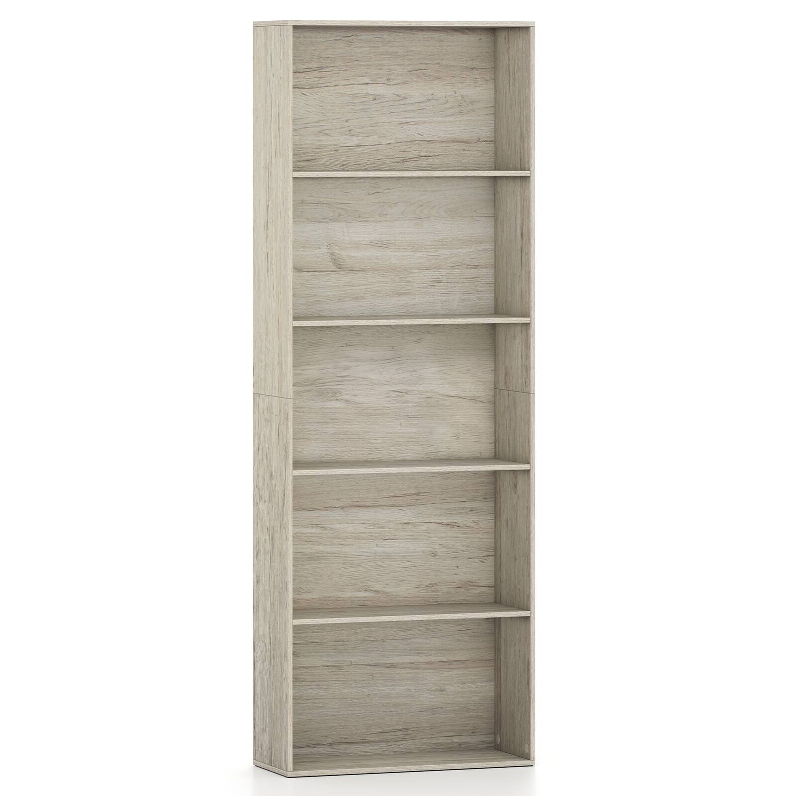 Alt View 9. Costway - Costway 5-Tier Bookshelf Open Bookcase Freestanding Display Shelf Storage Organizer - Beige.