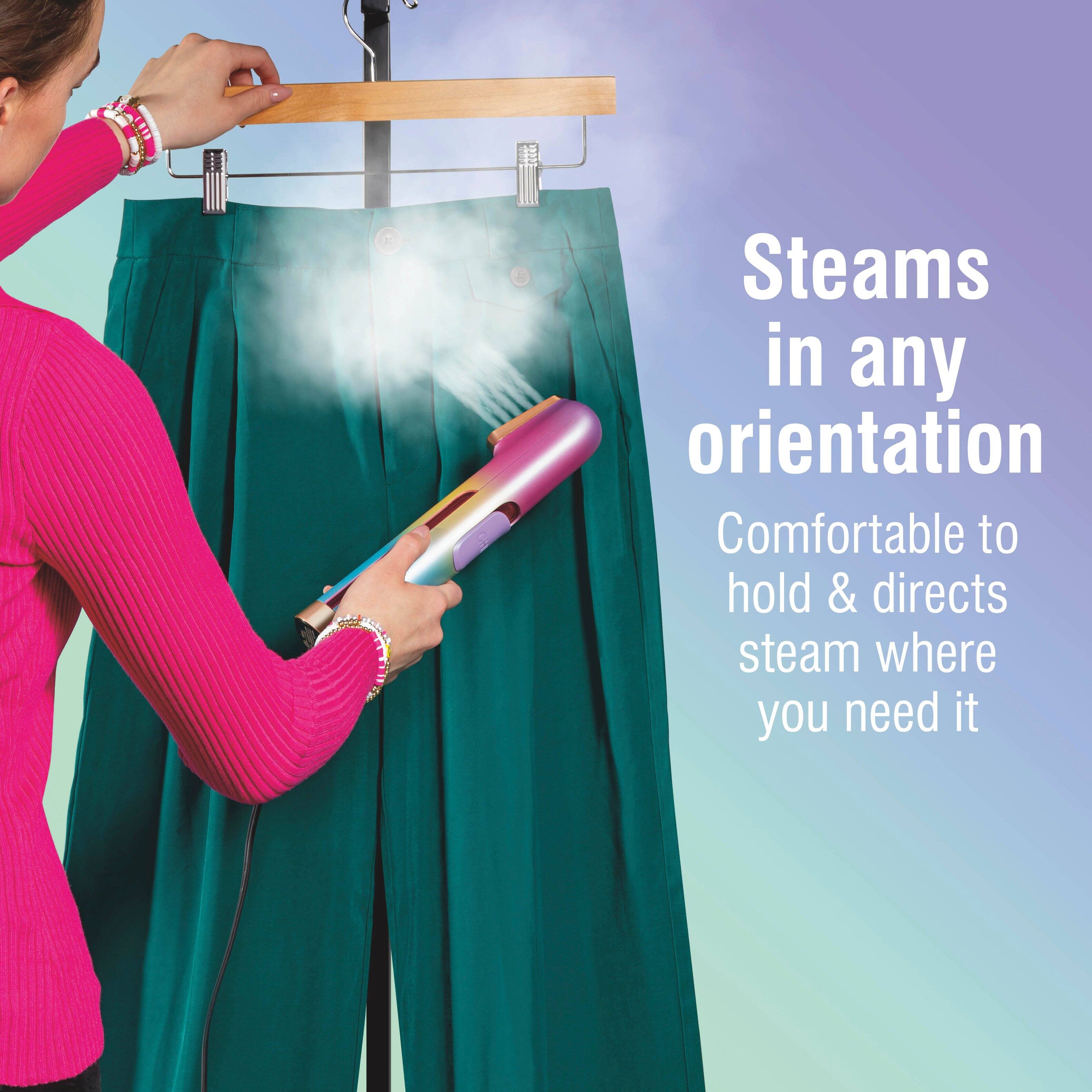 Steams in any orientation  
Comfortable to hold & directs steam where you need it