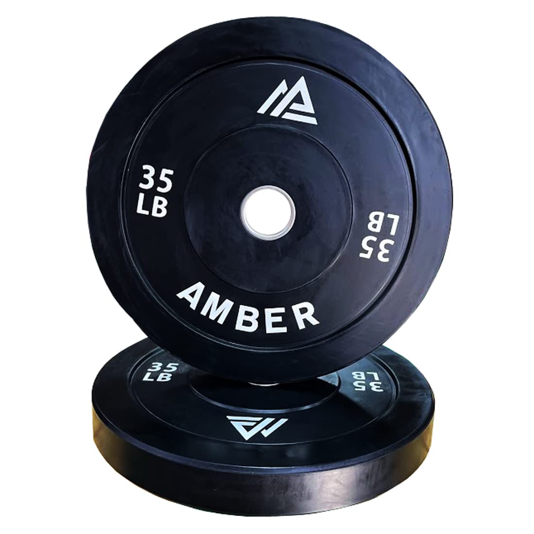 Alt View 2. Amber Sporting Goods - Olympic Bumper Plates Pair, Rubber Weight Plates with 2-Inch Steel Hub, Cross Training – 35lb - Black.