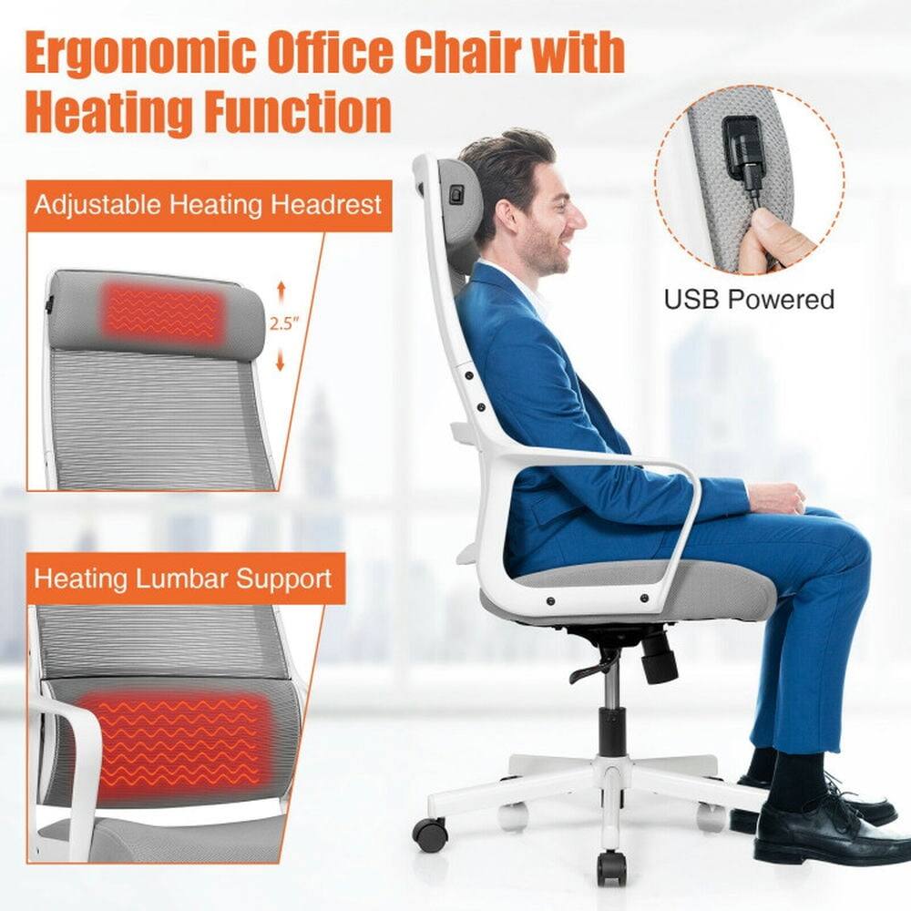 Ergonomic Office Chair with Heating Function

Adjustable Heating Headrest

USB Powered

Heating Lumbar Support