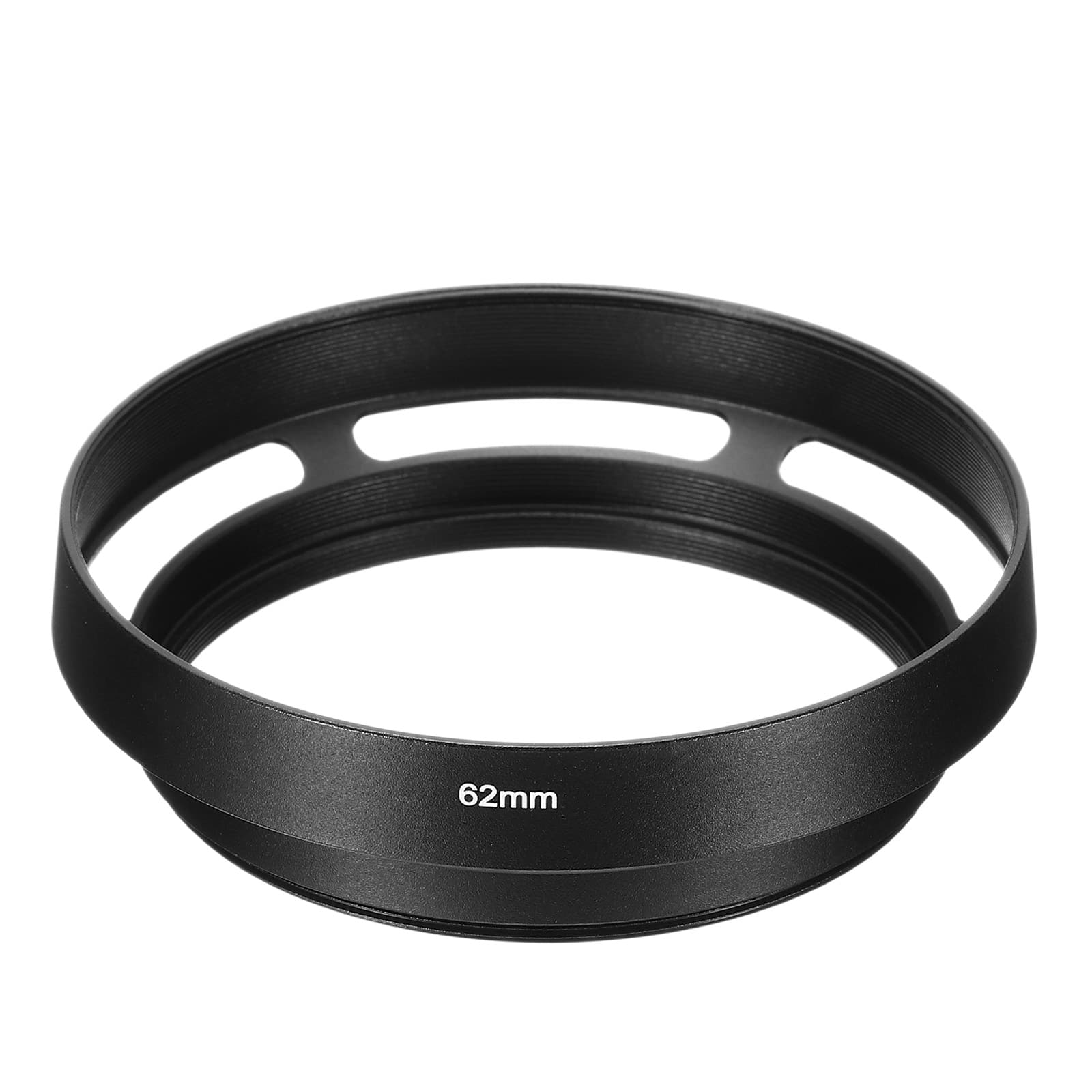 Unique Bargains - 62mm Standard Vented Matte Hollow Lens Hood for Nikon/Fuji/Pentax/Leica - Black