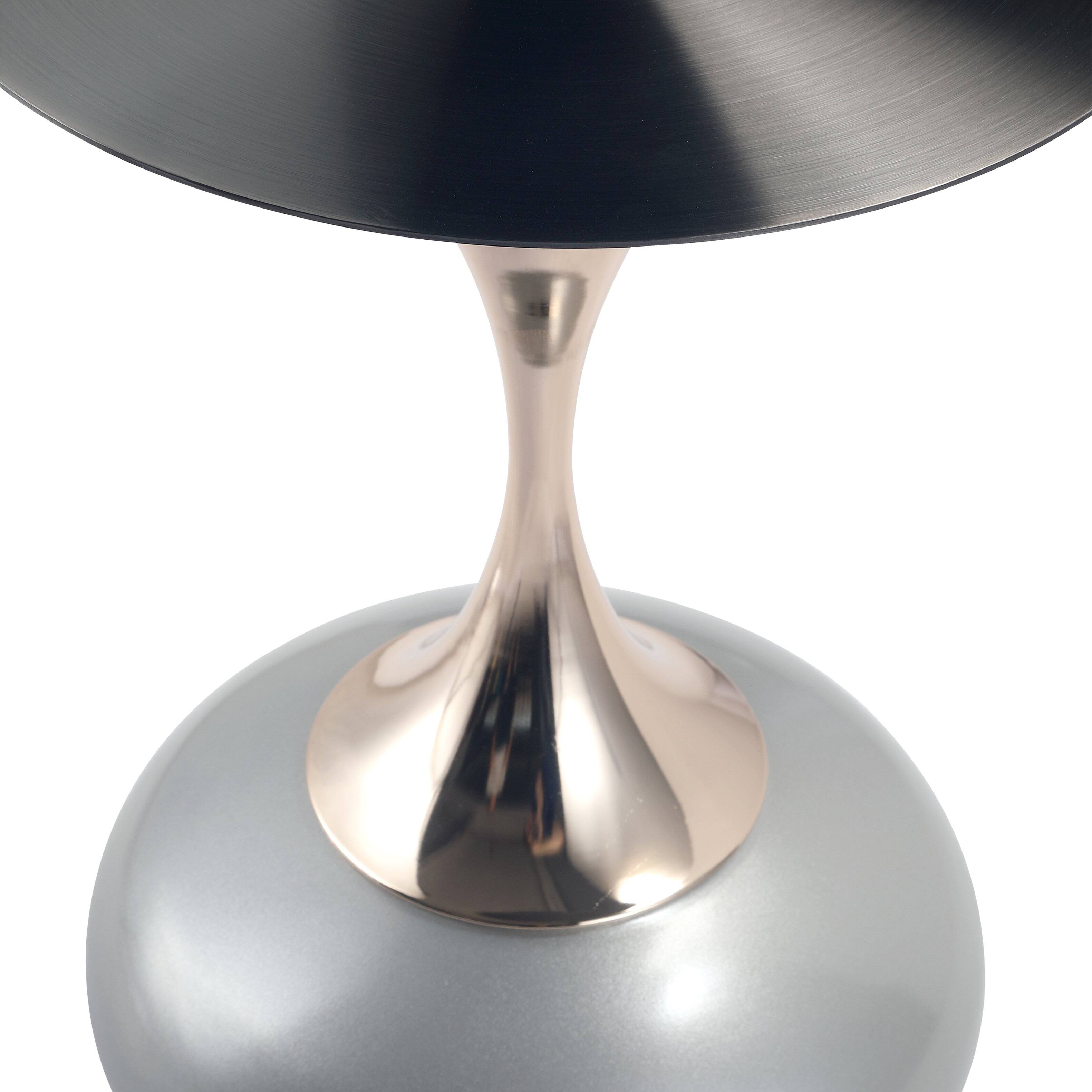 Alt View 5. LeisureMod - Savoy Black Circular Top End Table with Powder Coated Finish for Living Room/Offices - Silver.