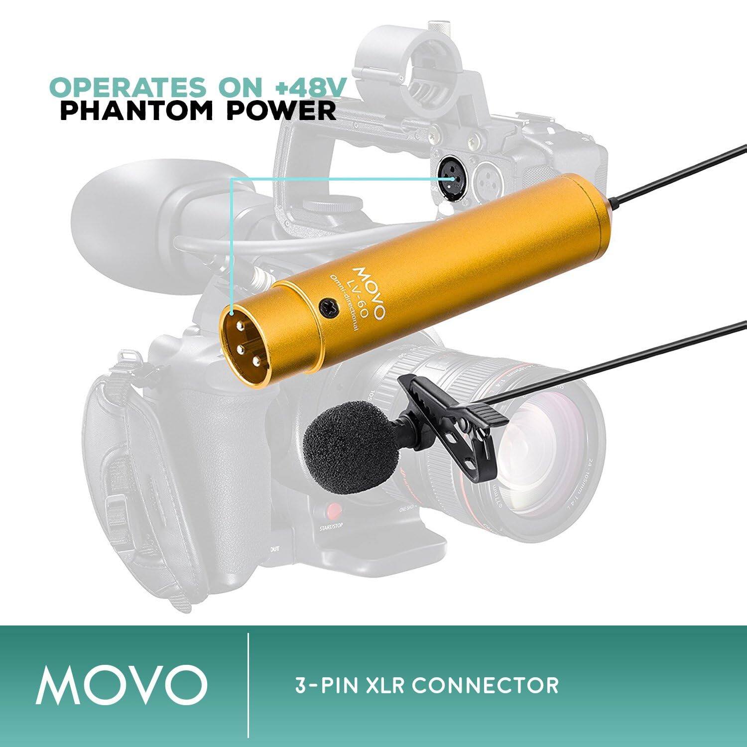 OPERATES ON +48V PHANTOM POWER

MOVO

3-PIN XLR CONNECTOR