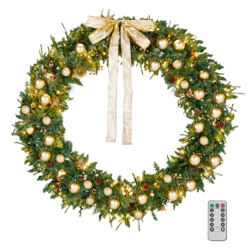 Winado - 60in Artificial Christmas Holiday Wreath for Indoor / Outdoor with Lights Party Decoration - Light Green