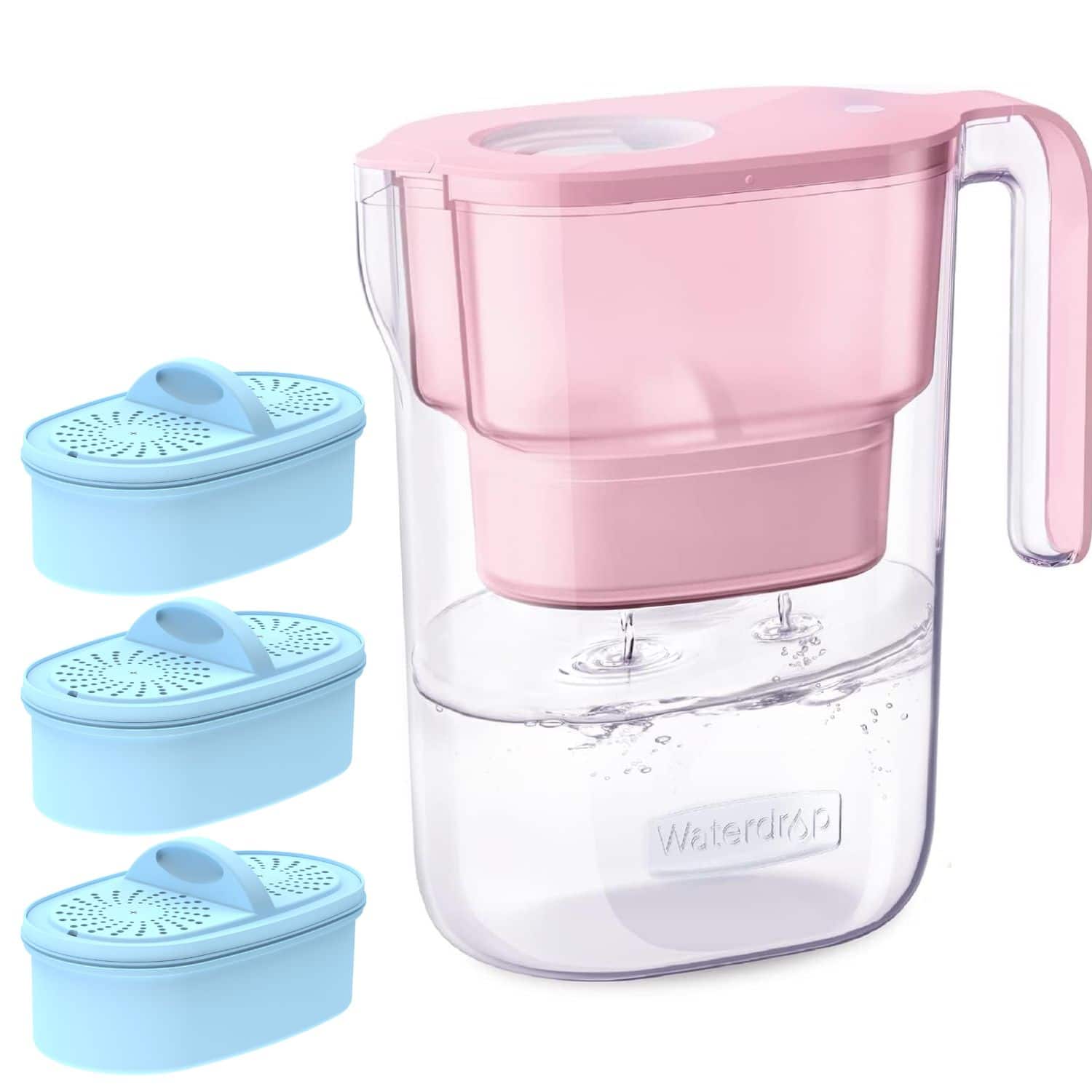 Waterdrop - WD-PT-05P Water Filter Pitcher Extra PF-AL-3 Alkaline Filters - Pink