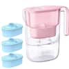 Front. Waterdrop - Waterdrop WD-PT-05P Water Filter Pitcher Extra PF-AL-3 Alkaline Filters - Pink.