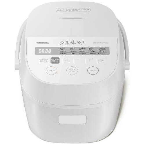 DONOR COOKING TOSHIBA RC-1RORUNAIWI  
88:88 WEETE BRE3mE NINZAL MORD STEELCUT NCE ACT FOCT NRE M E CAFEZ BASMA PORREXA STRAAA COKEs BEAD SWIET ECCE GABA Se NCE sTOR NACE ECOHEDOK KEEP WARM SPECIALTY REHEAT MENU 1 TIMER + MENU CANCEL QUICK COOK START