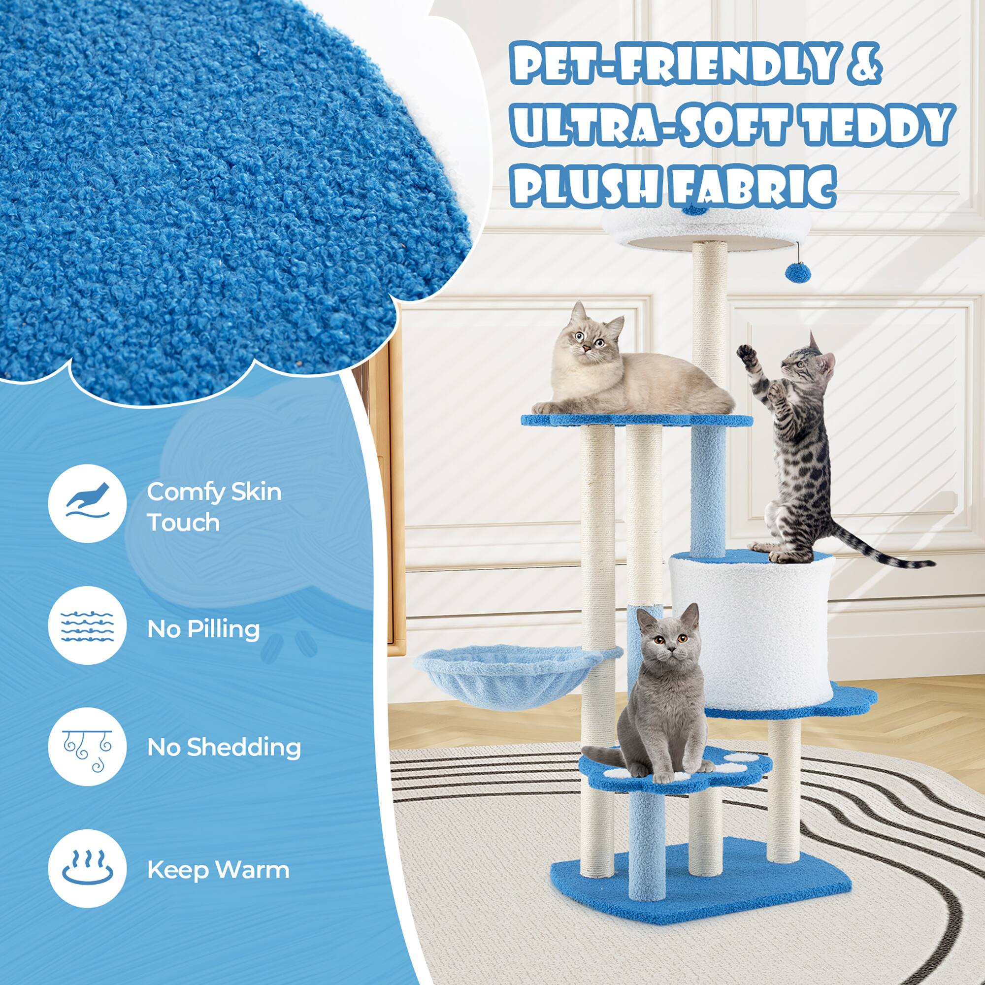 PET-FRIENDLY & ULTRA-SOFT TEDDY PLUSH FABRIC

- Comfy Skin Touch
- No Pilling
- No Shedding
- Keep Warm