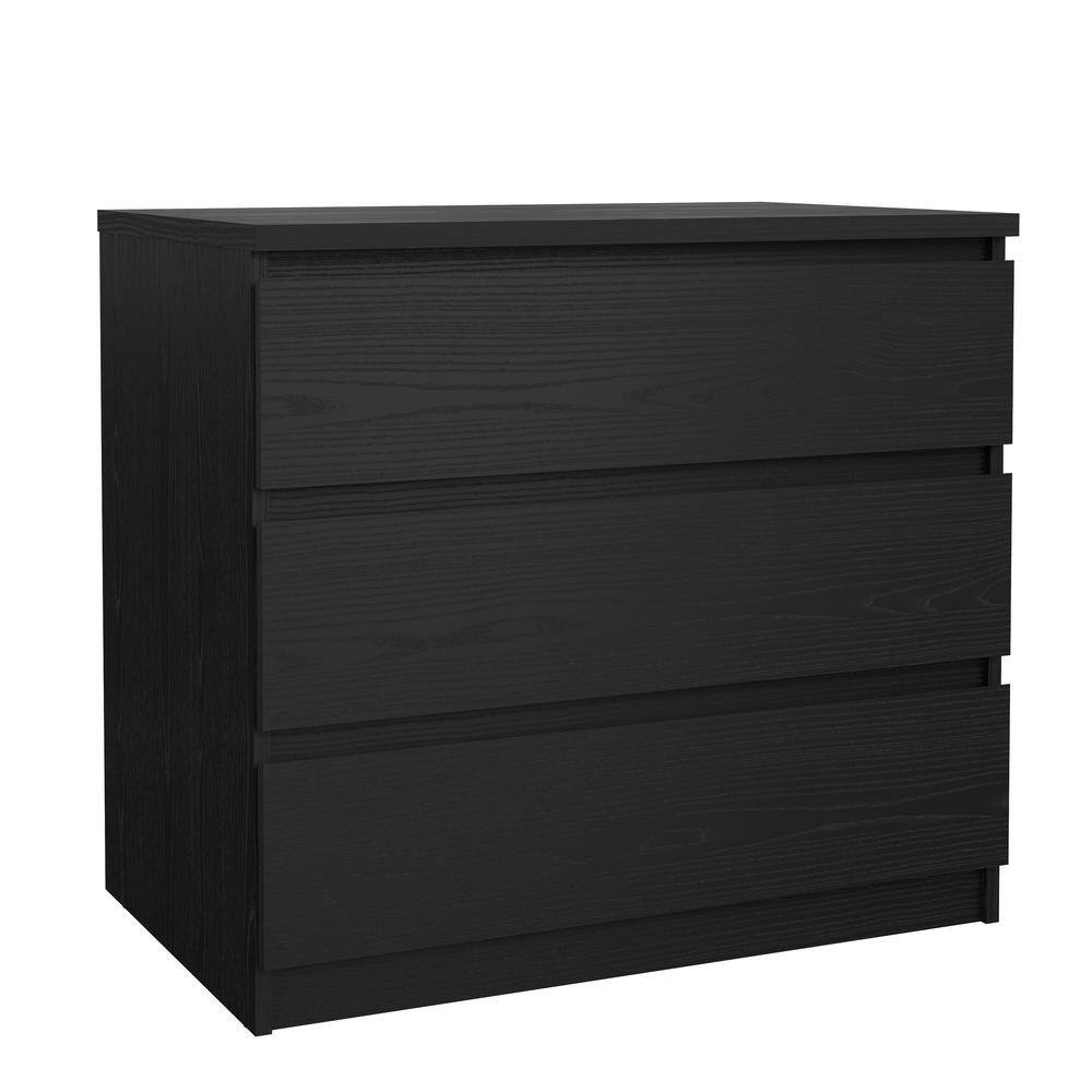 Angle. Tvilum - Scottsdale 3 Drawer Chest Woodgrain - Black.
