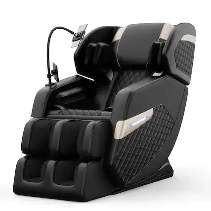 Front. ZACHVO - Zero-Gravity Full-Body Massage Chair - Black.