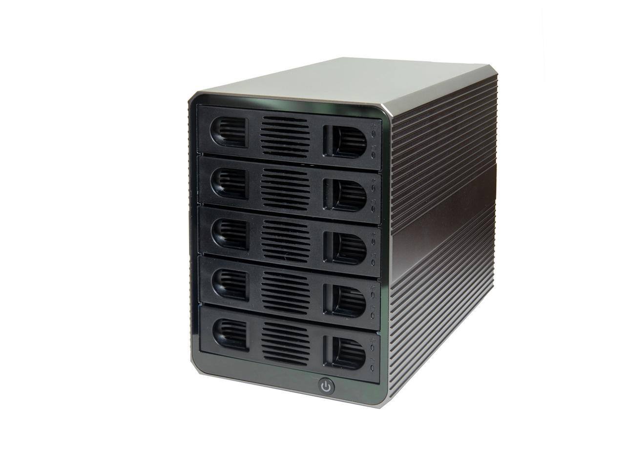 Front. Syba - 5 Bay USB 3.2 Type-C 10Gbps DAS Enclosure, 120TB (2.5" & 3.5" SATA HDD/SSD) - SY-ENC50128.