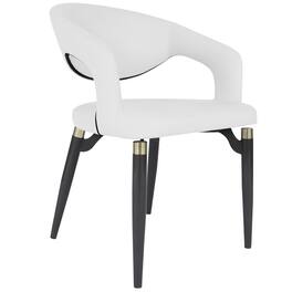 LeisureMod - Entice Modern PU Leather Dining Chair, Open Back Accent Kitchen Chair, Heavy Duty - White