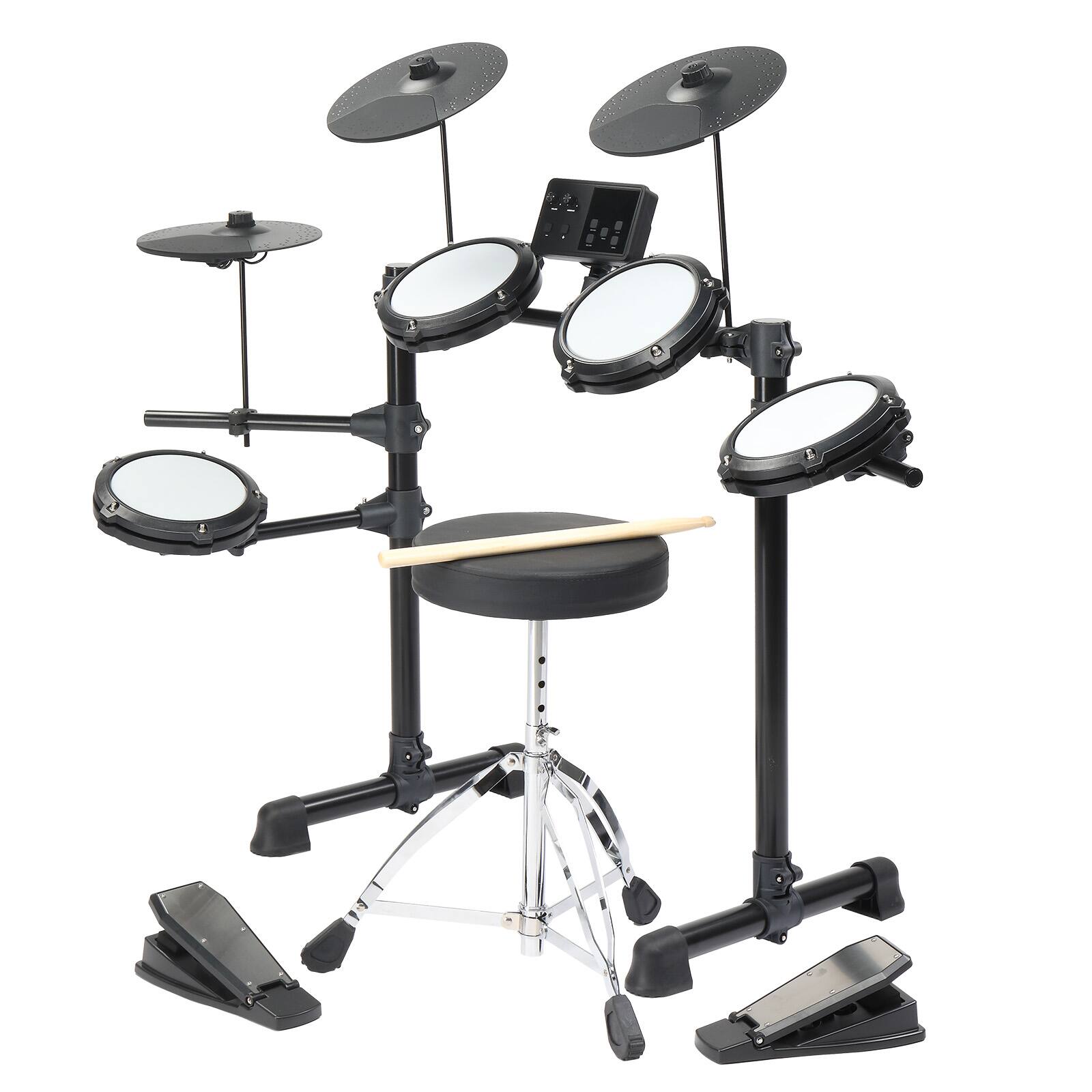 Alt View 3. Winado - Electronic Drum Set for Beginner with 4 x 7in Drum Pads, 3x 10in Cymbals, 150 Sounds, Drum Module, Headphones, Drumstick.