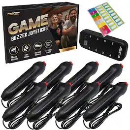 Digital Energy - Handheld Buzzer Game System Console with 8 Joystick Buzzers