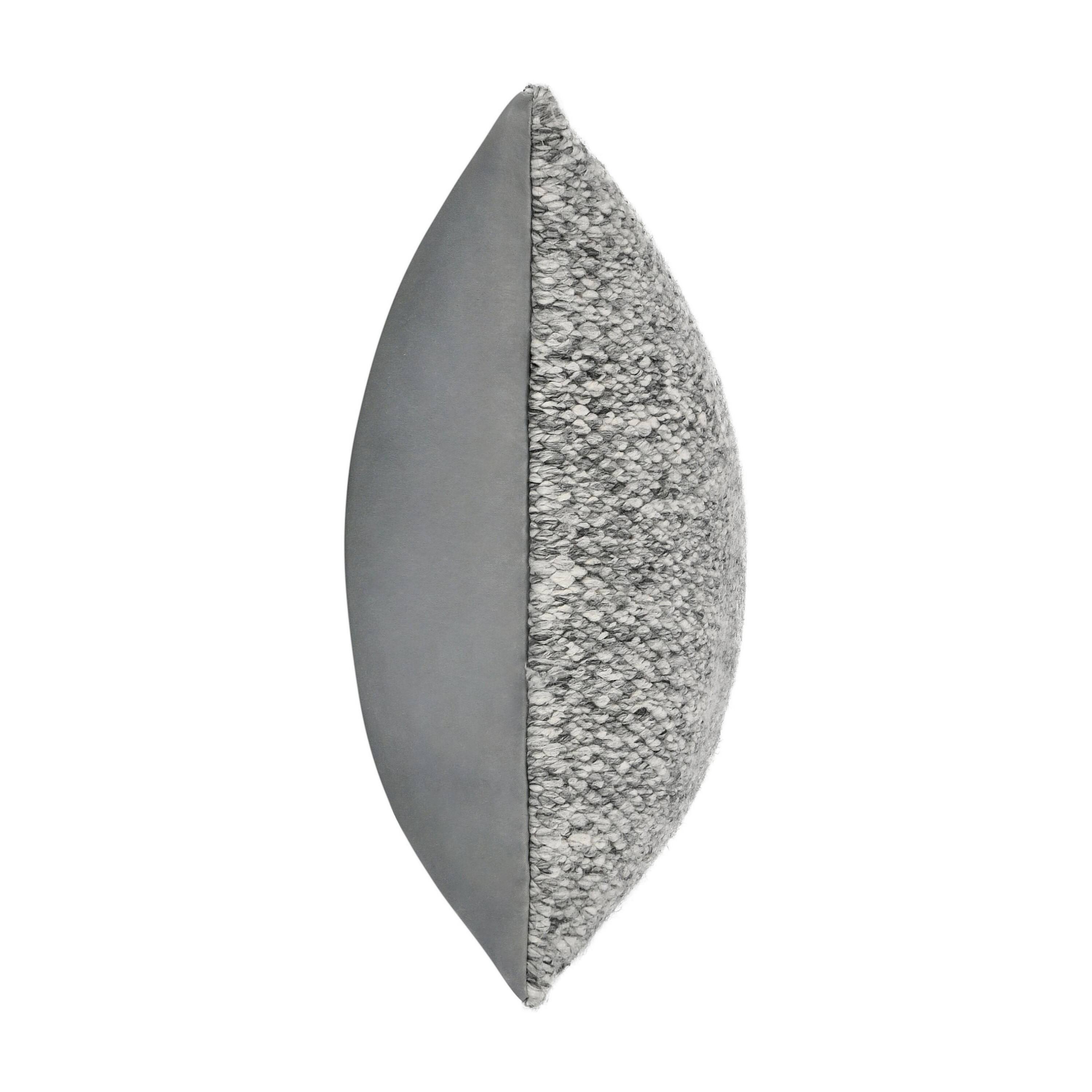 Left. Manhattan Lane - Ruff Lumbar Accent Throw Pillow, 16x36, Textu  Recycled Fabric - Gray.