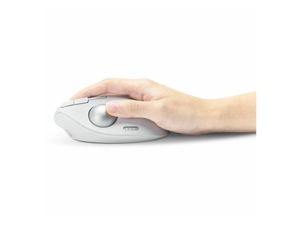 Alt View 4. Kensington - Kensington Pro Fit™ Ergo TB550 Trackball - Optical - Wireless - Bluetooth/Radio Frequency - 2.40 GHz - White.