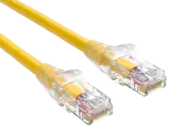 Cable Leader - Cat 6 Ethernet Cable, 24 AWG Clear Boot RJ45 Patch, Gigabit for Router, Gaming Console, PC, Server Rack - Yellow