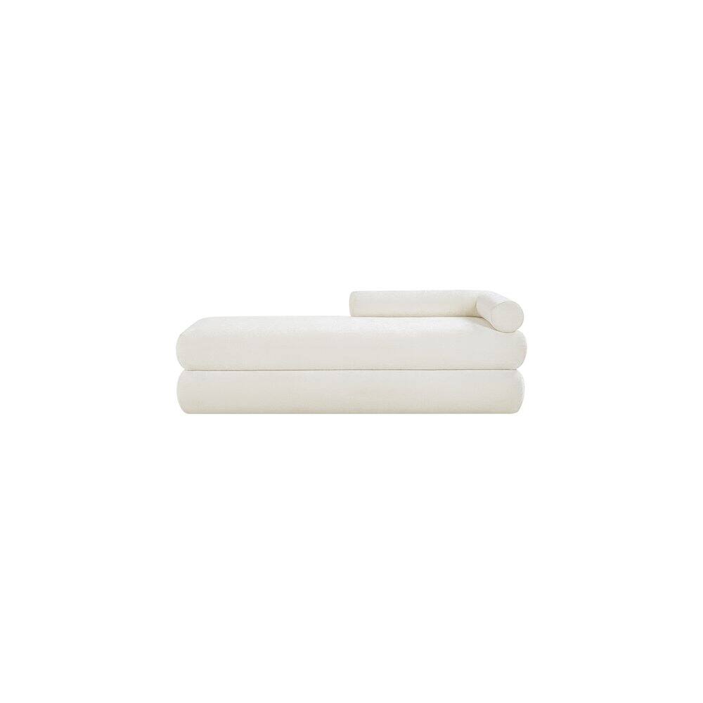 Alt View 2. Meridian Furniture - Kennedy Cream Chenille Fabric Bench - Beige.