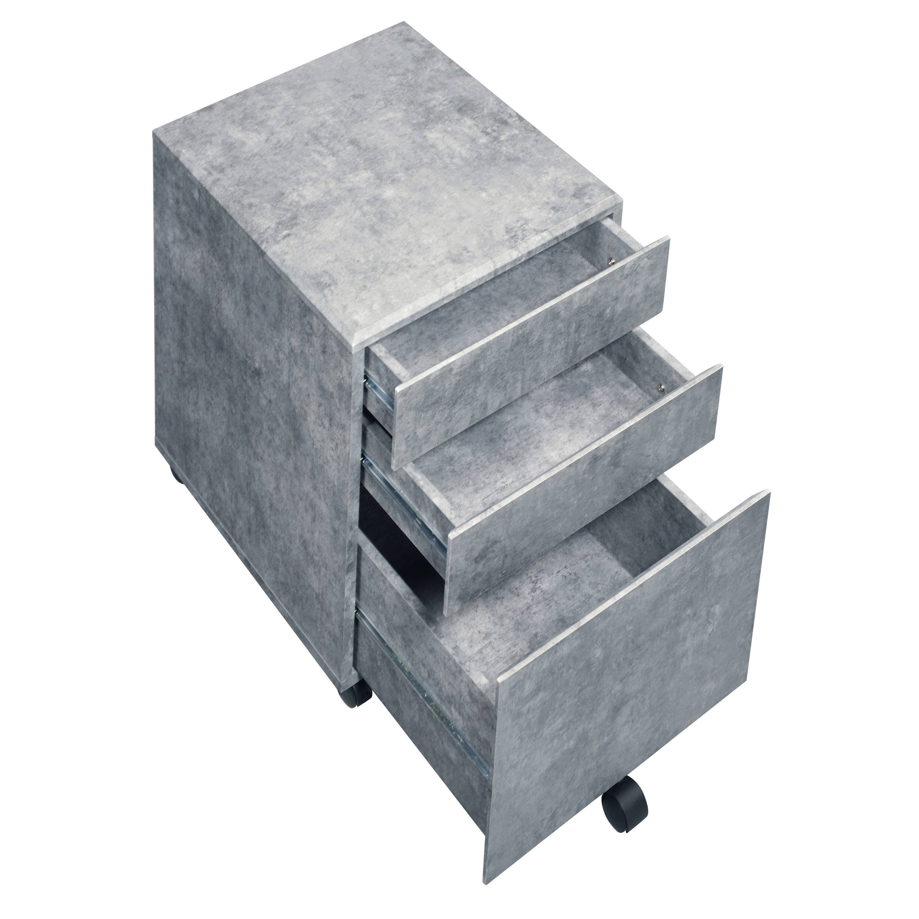 Alt View 1. APRILSOUL - Silver 3 drawer File Cabinet.