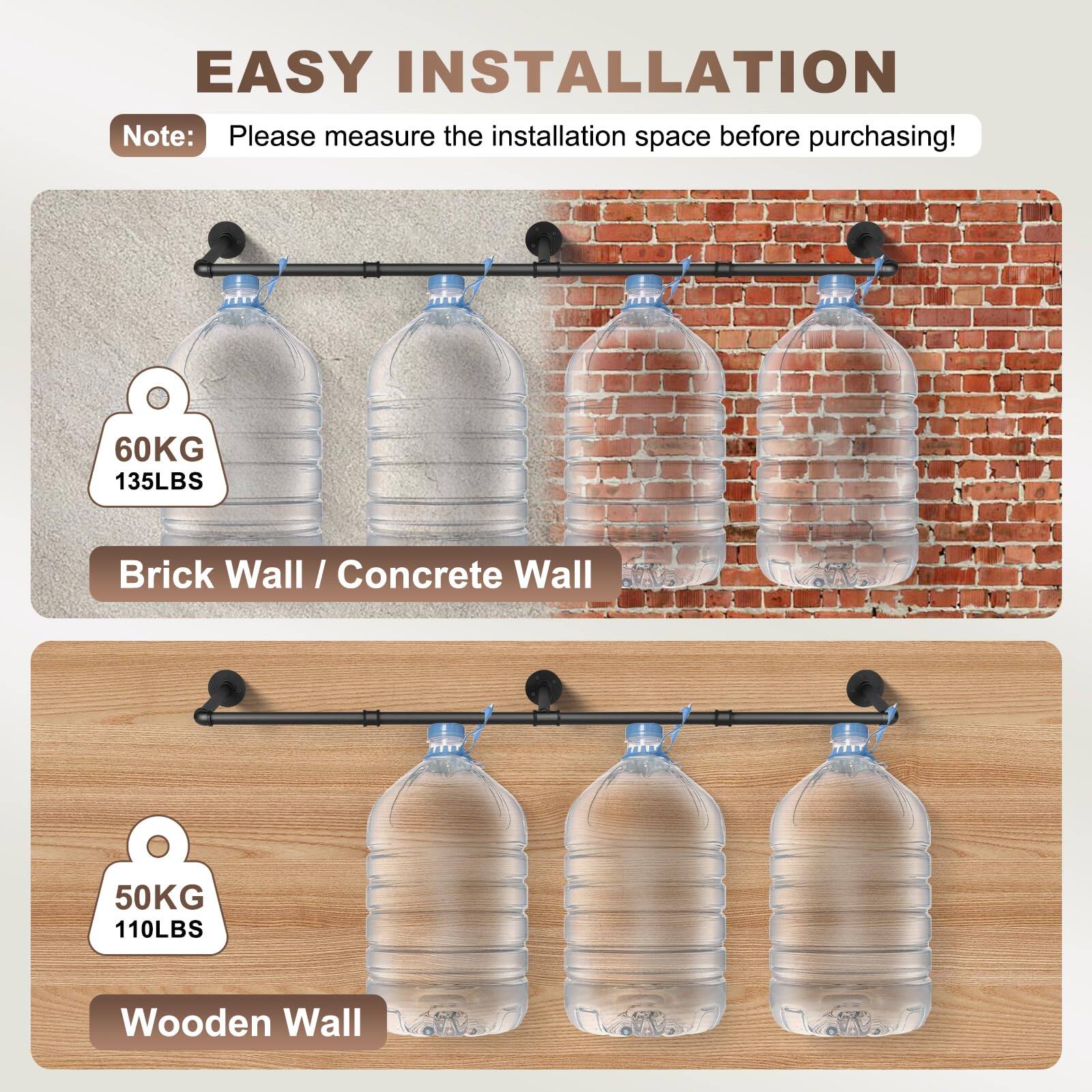 EASY INSTALLATION

Note: Please measure the installation space before purchasing!

60KG 135LBS  
Brick Wall / Concrete Wall

50KG 110LBS  
Wooden Wall