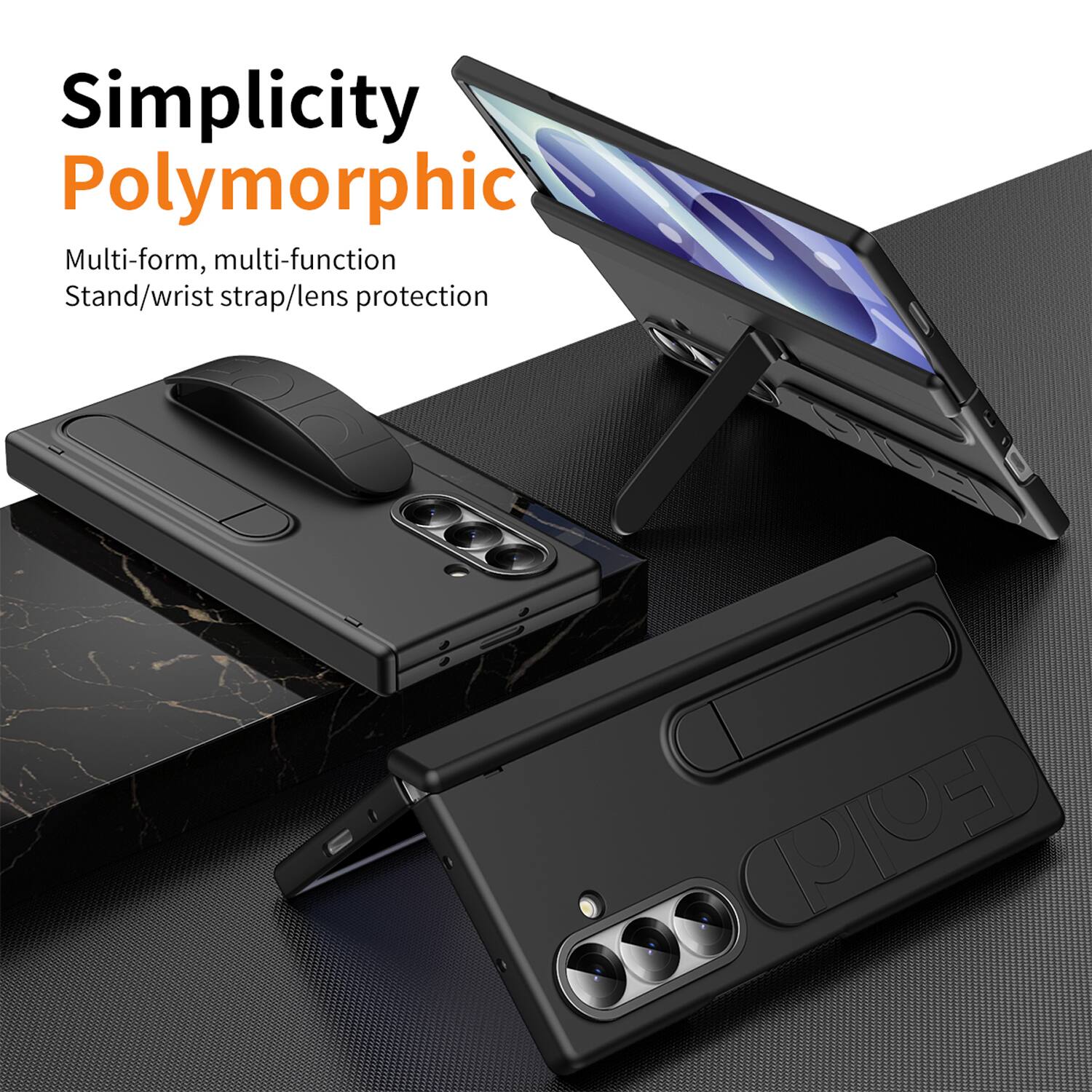 Simplicity Polymorphic  
Multi-form, multi-function  
Stand/wrist strap/lens protection