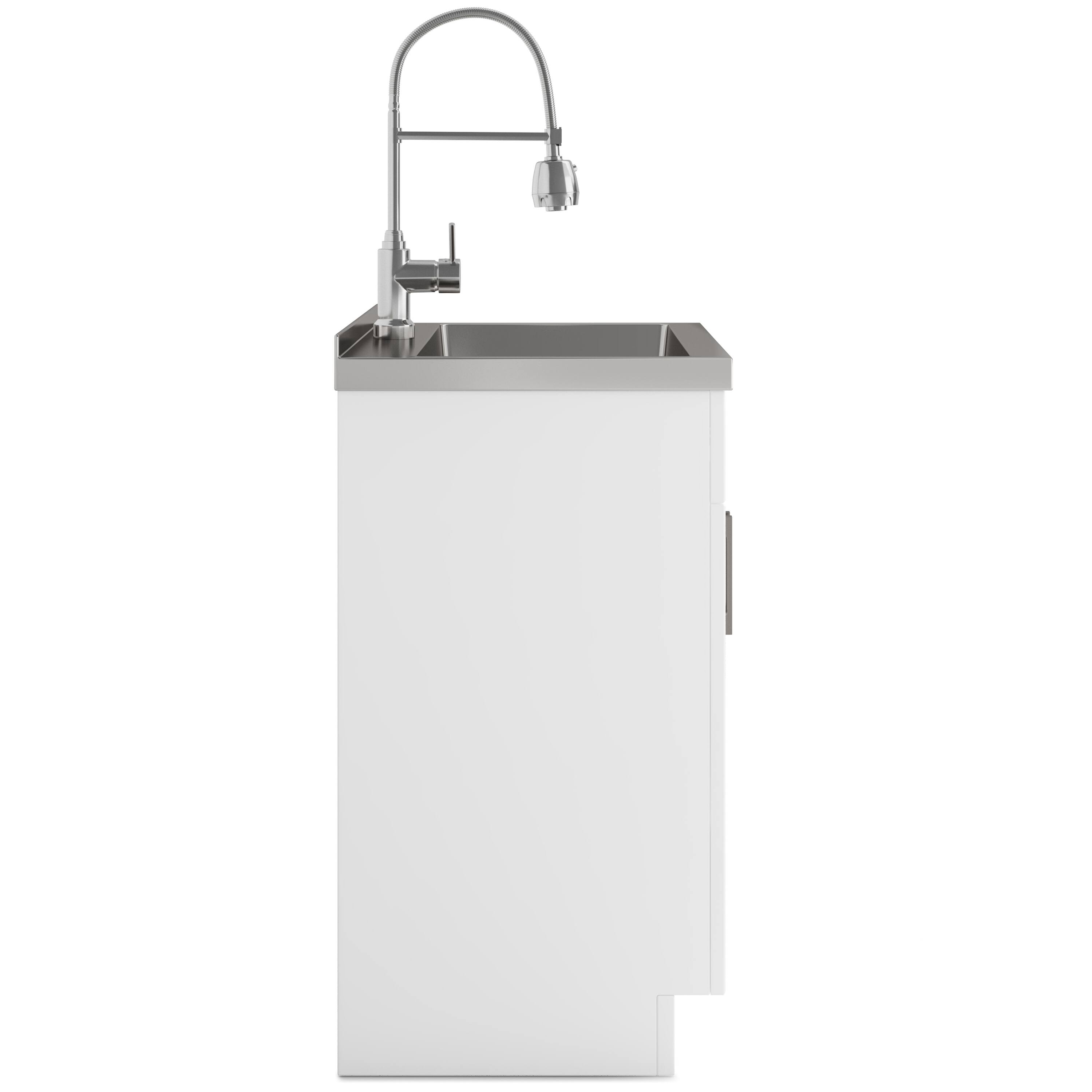 Alt View 2. Simpli Home - Hennessy  All-in-One 28-inch Utility Sink & Cabinet - Pure White.