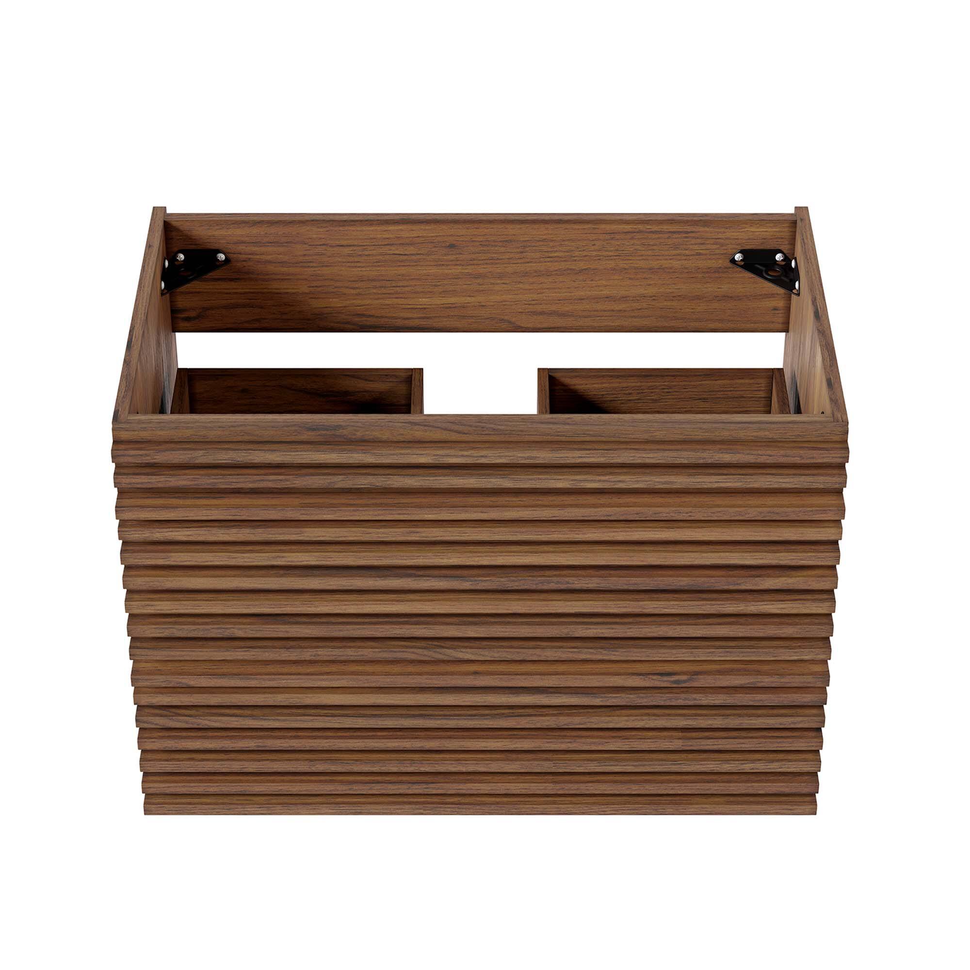 Alt View 5. Modway - Render Wall-Mount Bathroom Cabinet Basin Not Included - Walnut.