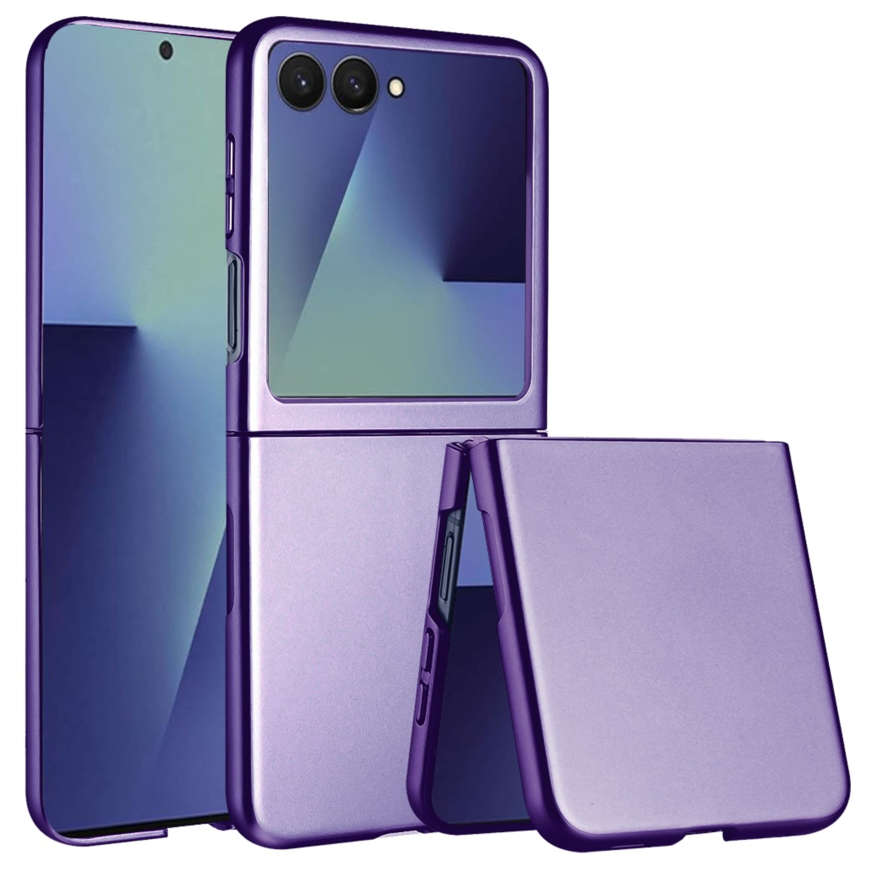 Kitcheniva - Frosted Matte Snap-On Hybrid Case With Tempered Glass For Samsung Galaxy Z Flip 7 - Dark Purple price history on PriceWatchPro