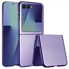 Kitcheniva - Frosted Matte Snap-On Hybrid Case With Tempered Glass For Samsung Galaxy Z Flip 7 - Dark Purple