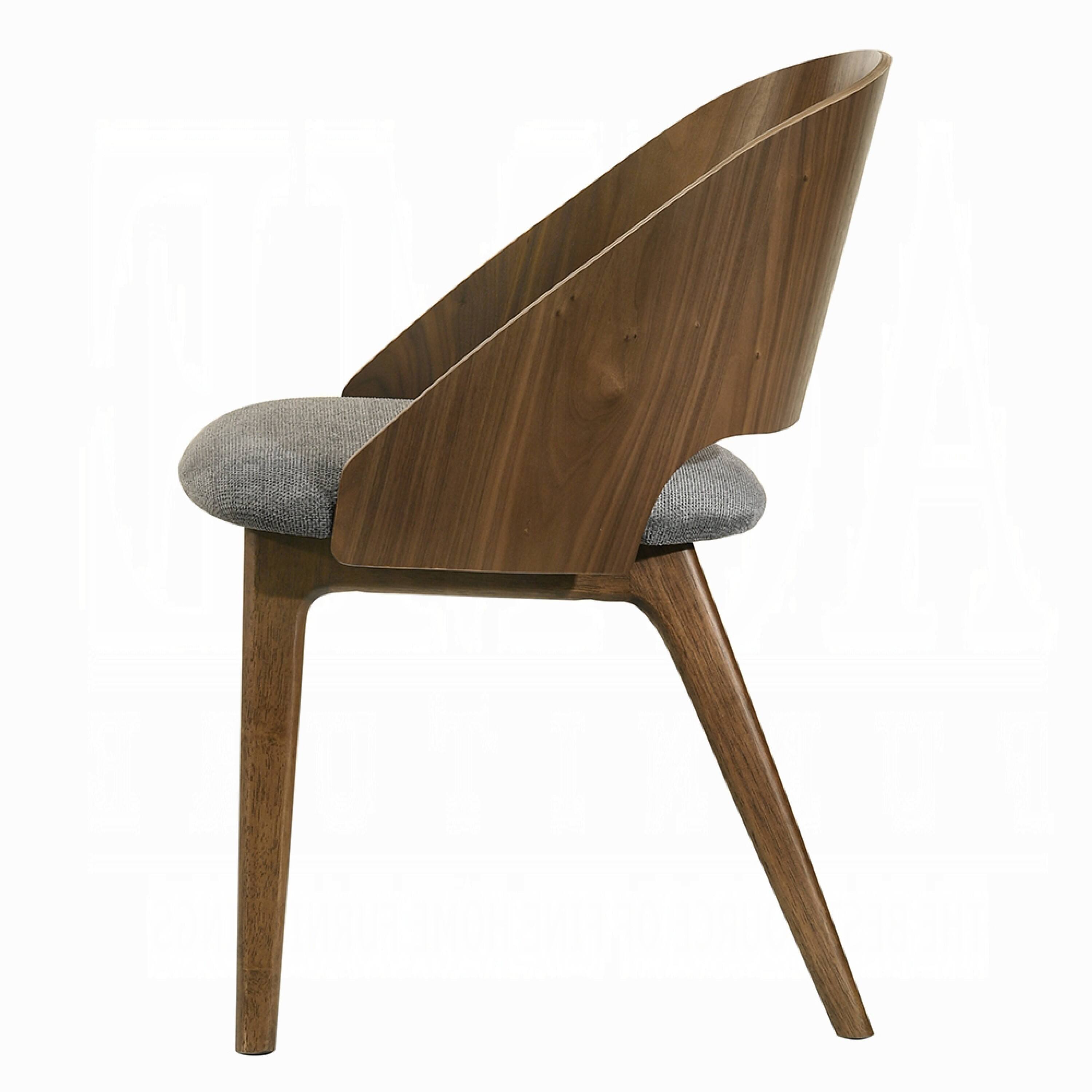 Alt View 5. Manhattan Lane - Dio Dining Side Chair Set of 2, Open Cut Curved Back, Walnut Brown - Gray, Dark Walnut Brown.